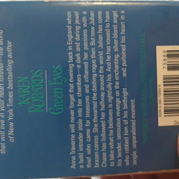 Vintage 1991 Karen Robards paperback book Green Eyes - Picture 2 of 4